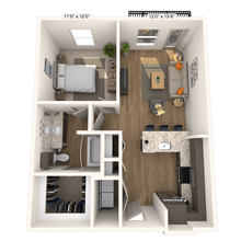 A3 1x1 701 SF 1431 floor plan